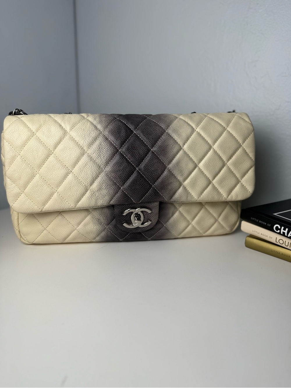 CHANEL Caviar Quilted Jumbo Ombre Flap Bag